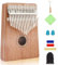 Kalimba 17 Schlüssel, Daumenklavier Kalimba Thumb Piano Finger Solide Anleitung und Stimmhammer Marímbula Mbira Holz Naturtastatur Marimba (Mahagoni)