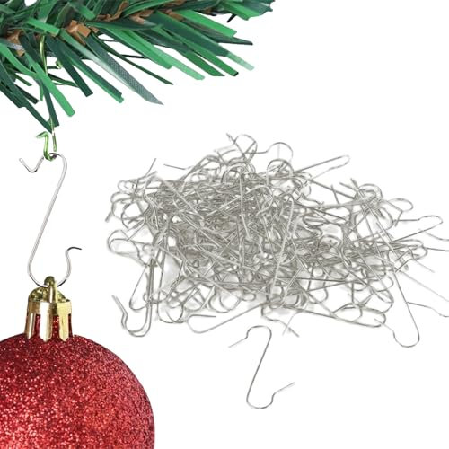 100 Stück Christbaumkugel Aufhänger,Silber Weihnachtskugeln Aufhänger Christbaumkugeln Aufhänger für Weihnachtskugeln Haken Christbaumkugel Haken Christbaumkugeln,Christbaumhaken Kugelaufhänger Set