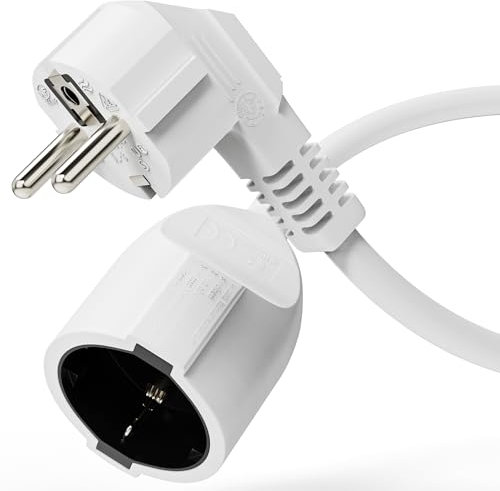 sonero Cavo di prolunga di alimentazione, 20,0 m, da spina di sicurezza Schuko a presa, prolunga del cavo di alimentazione, cavo di rete, prolunga della presa bianco