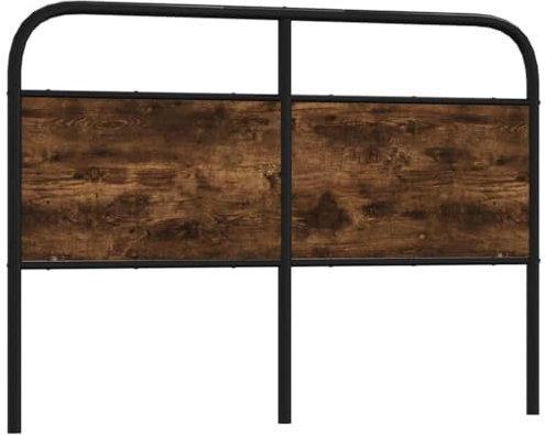 vidaXL Kopfteil Räuchereiche 135 cm Stahl und Holzwerkstoff, Bettkopfteil, Kopfteil für Doppelbett, Bett Kopfteil, Bettkopfteile, Doppelkopfteil