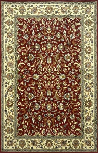 WAWA TEPPICH Handgetufteter Teppich aus Wolle Rot 170 x 240 cm | Naturwollteppich aus indischer Handarbeit mit charaktervoller textile Oberfläche