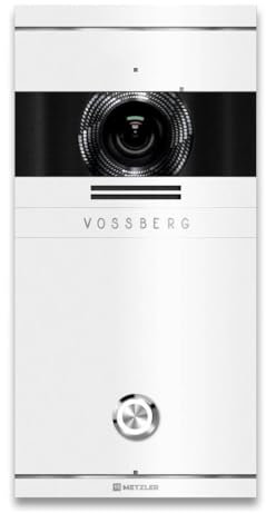 Metzler Video Türsprechanlage 1 Familienhaus | Türklingel mit Kamera FullHD | Opt. 7 Monitor | Smartphone App | Mit Anschluss für Türöffner | Anschluss: LAN POE | Verkehrsweiß | VDM10 2.0 Colson