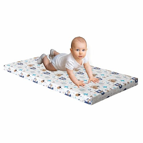 Kindermatratze 60x120 cm - Matratze für Kinderbett - Oeko Tex Zertifiziert - Optimale Matratze für Kinder - hautfreundlicher Bezug abnehmbar und waschbar - Der Bär und der Fuchs