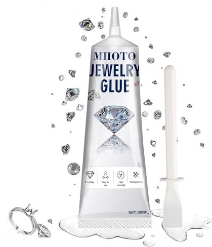 Colla per Gioielli 100ml, Colla Multiuso Gioielli per Incollare Colla Artigianale Trasparente, Colla Decorativa per Pietra