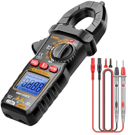 Dc Clamp Meter - Insulation Resistance Tester | Earth Leakage Clamp Meter Multifunctional Meter with Flashlight Backlight 6000 Counts for Dc/ac Voltage Capacitance Resistance Temperature Measurement