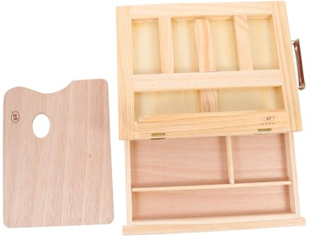 DOITOOL 1 Pz Tavolo Legno con Cassetto Portatile per Pittura e Esposizione per Foto e Articoli Arte Legno Naturale