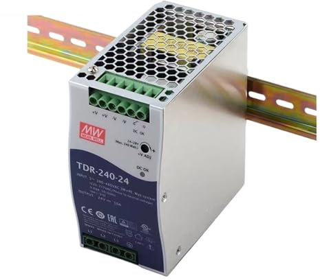 BIVOO 1 Uds TDR-240-24 24V 10A 240W for Carril DIN Industrial trifásico Delgado con función PFC Fuente de alimentación de Salida única