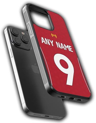 mypetsdirect.co.uk Personalised Football Phone Case (Liverpool Design) Name & Number Custom Bumper Cover (Compatible with iPhone 11 Pro Max) Black