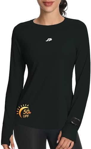 ANGEL CITIZ Womens Long Sleeve Running Top Gym Shirts Yoga Worout Tops Quick Dry Ladies Basic Plain Soft Tee UPF 50+