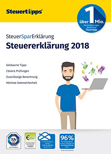 SteuerSparErklärung 2019, Schritt-für-Schritt Steuersoftware für die Steuererklärung 2018, Aktivierungscode per Mail für Windows 10, 8, 7