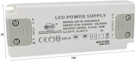LEDLUX CV8240 Netzteil Trafo CV 40W 24V 1,67A Super Slim Solo 19mm Dicke (20W 24V)