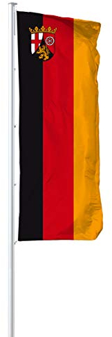 Vispronet® Bundesländerfahne 120x300 cm ✓ in Deutschland produziert ✓ versch. Materialien ✓ Hochformat (Primeflag, Rheinland-Pfalz)