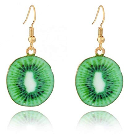 Culer Weibliche Früchte Ohrringe Frucht-Ohr-bolzen Lustige Nette Ohrringe Tropfen Baumeln (Kiwi)