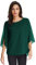 GRACE KARIN Blouse Femme Fille Casual Chemisiers élégant Sexy Col Rond Trois-Quarts Manches en Mousseline de Soie,L,Vert Foncé