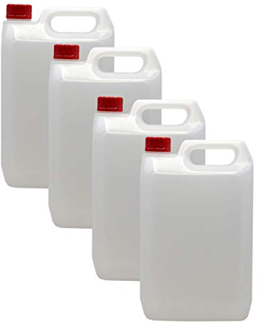 HDPE Jerry 5L 4 Pack with Optional Lids (Red)