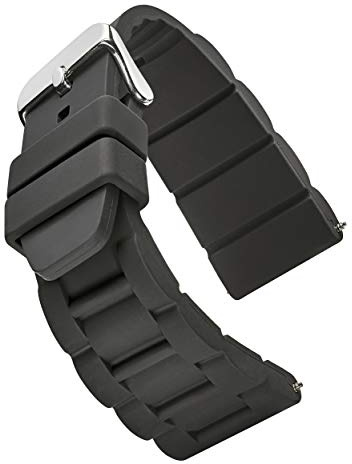 Alpine Sporty Thick Padded Silicone Waterproof Watch Band - Rubber Watch Strap for Big Watches - Assroted Colors - 26 mm, 28 mm and 30 mm