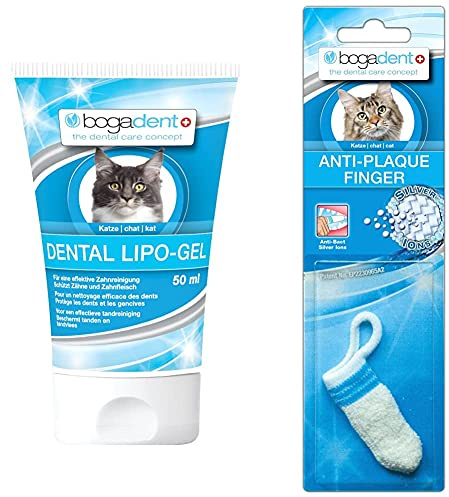 Bogadent UBO0744 Dental Lipo-gel Katze, 50 ml & UBO0717 Anti-Plaque Finger Katze, 1 Stück