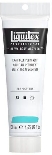 Liquitex Acrílico Heavy Body - pintura acrílica para bellas artes de cuerpo espeso calidad profesional, color azul claro permanente 138 ml