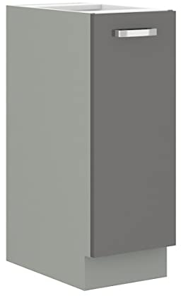 Küche Bianca Grey Hochglanz Grau Unterschrank 30 cm Schrankauszug Küchenschrank