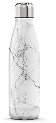 The Steel Bottle - Bottiglia termica in Acciaio Inox, Isolamento sottovuoto a doppia parete, Capacità 500 ml, Chiusura Ermetica, borraccia portatile (White Marble)