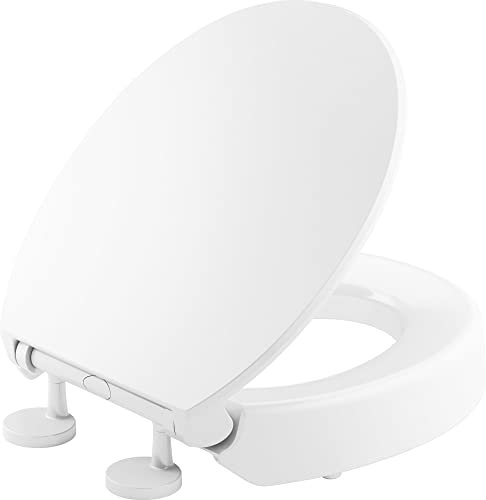 Hyten Toilettensitz, erhöht, leise, runde Vorderseite, Weiß