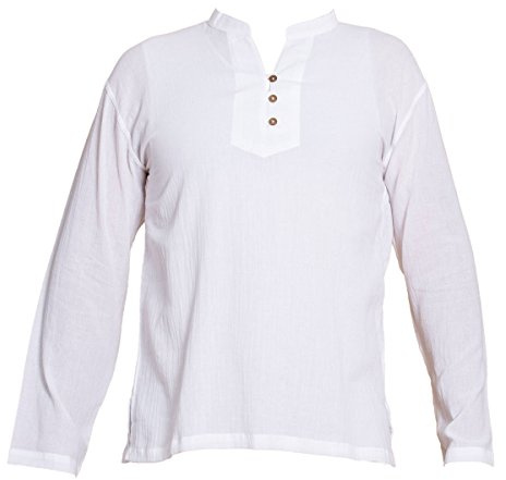 PANASIAM Sommerhemd Herren - leichtes Henley Shirt kragenlos - 3/6 Knöpfe | lässiges Baumwollhemd, Fischerhemd mit 3 Knöpfen oder durchgehender Knopfleiste für Alltag & Urlaub, 100% Baumwolle