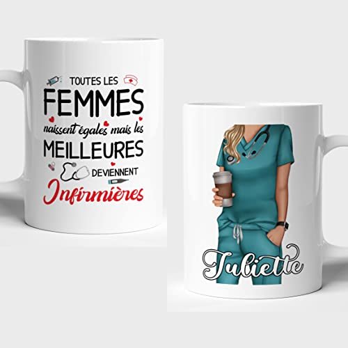 Lalasol Tasse A Café Ou Thé - Mug Message Meilleur Infirmière - Cadeau Personnalisé Prénom Pour Collègue Ami Famille Anniversaire Frère Sœur Pot de Départ Noel – Original