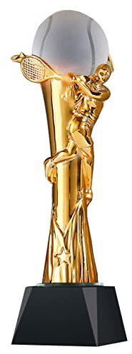 Pokale, Medaillen Auszeichnungen Profi-Tennisturnier-Trophäe Harz-Gold-Trophäe Preistrophäe Für Tennis-Events Trophäe Für Sportveranstaltungen Heimtextilien Pokale (Color : Gold, S : 8 * 30cm)