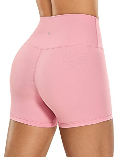 CRZ YOGA Femme Short Cycliste Sport Décontracté Legging De Yoga Sport Taille Haute Pantalon - 10cm La Poudre de Battement de Coeur 40