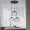 KOSHSH Pendelleuchte Esstisch Pendelleuchte Grün Glas Hängelampe 3-Flammig Moderner Hängeleuchte Höhenverstellbar Esstischlampe Pendellampe für Wohnzimmer Schlafzimmer