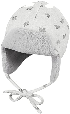 Sterntaler Baby - Jungen Mütze Baby Fliegermütze Eisbären, hellgrau, 47