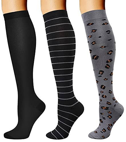 DRESHOW Kompressionsstrümpfe für Damen & Herren, Kompressionssocken für Sport Laufen Flugreisen Radfahren
