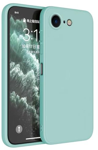 Topme Coque pour iPhone 7 / iPhone 8 / iPhone SE 2020 / SE 2022 (4.7 inches) Etui Housse, Protecteur de Peau en Silicone TPU - Cyan Clair