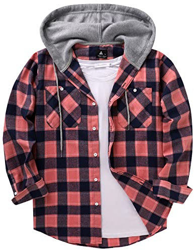 SwissWell Chemise en Flanelle Homme Chemise à Carreaux Manches Longues Chemise de Bûcheron Casual Button Down Chemise Regular Fit (1480-Jaune&Marine XL)
