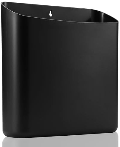 MONJITA Lint Bin for Laundry Room, Magnetic Lint Trash Can, Modern Lint Holder, Wall Mounted Trash Can for Laundry Decor (Black)