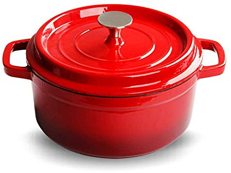 ZAANU Cacerola de Hierro Fundido | 24L | Olla de Sopa con Revestimiento de Esmalte Antiadherente | para guisos, sopas, guisos, horneados, asados de tamaño Familiar