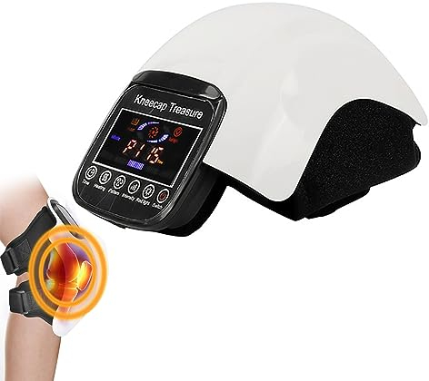 Kniemassagegerät, Schnurloses Knie massagegerät, LED-Anzeige Smart Kniemassage wiederaufladbar, Infrarot-Laser-Thermotherapie Vibrationstherapie für Arthritis, Schwellungen, Muskelverletzungen