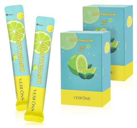 LLHQAMT Mini-Mundwasser, tragbare Mundspülung in Reisegröße, 0,35 ml, einzeln verpackt, für erfrischenden Atem, einfach zu tragen, ein Muss für Arbeit, Reisen, Dating (Lime Mint, 40 Stück))