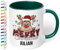 True Statements Weihnachtstasse mit Namen personalisiert „Merry Christmas“ - mit Rentier-Motiv - 330ml Keramik Kaffeebecher mit Spruch – Geschenk für Kollegen & Familie (Dunkelgrün)