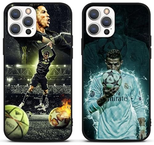 Yomyejisoo [2 Stück] Handyhülle für iPhone 11 Hülle 6,1, Schutzhülle Soccer Star Fußball Fußballspieler Muster Silikon TPU Kratzfest Stoßfest Handyhülle Cover Case HandyCover für iPhone 11,M1