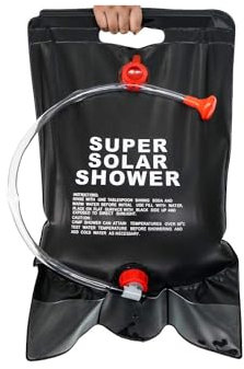 Avilia Doccia da Campeggio con Pannello Solare - 37x48cm 10L, Doccia Camping da Appendere con Pannello Solare per Acqua Calda, Portatile e Resistente