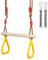 Balancoire Exterieur Bois, Balançoire Enfant Adulte, Balancoire Arbre avec Corde Balancoire Réglable, Siege Balancoire pour Jardin Intérieur/Extérieur (Anneau de Suspension Jaune)
