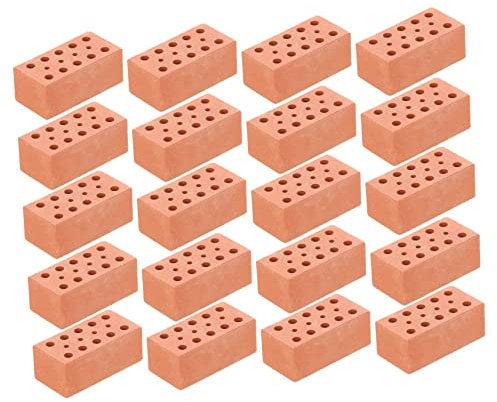 Gogogmee 20 Stück Simulierte Ziegel Spielhaus Ziegel Requisiten DIY Miniatursteine DIY Layout Ziegel Dekore DIY Mini Garten Ziegel Sand Tisch Ziegel Dekore Kinder DIY Ziegel Simulation