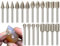 ZoeTekway Set di smeriglio da 20 pezzi,punte diamantate con smeriglio con gambo da 1/8,utensile per foratura con taglierina rotante,compatibile con Dremel,per incisione,lucidatura