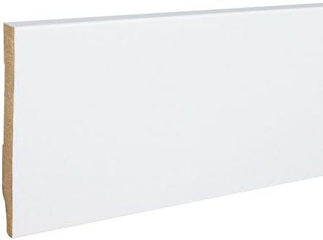 PROVISTON Plinthe Cottbus 13 x 110 x 2500 mm, en MDF filmé, sobre, blanc, recouvrable, profilé rectangulaire, moderne, avec passage de câbles