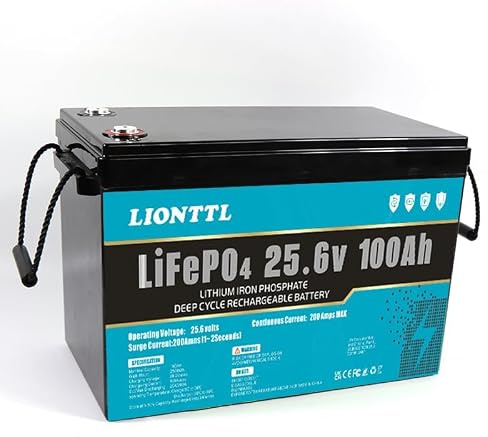 Batterie a Lunga Durata,Lifepo4 Batterie 24V (25,6V) e 100Ah | Adatto per sistemi di accumulo energetico, impianti fotovoltaici, campeggio all'aperto e applicazioni