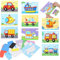 Tikplus 12 Stück Bastelset Kinder Automotive, Schaum Puzzle Bastelset Fahrzeuge, Bastelhandwerk Kinder mit 3d-Aufkleber, Selbstklebend Moosgummi Kunstsets für Jungen Mädchen ab 4 Zeichnungs DIY