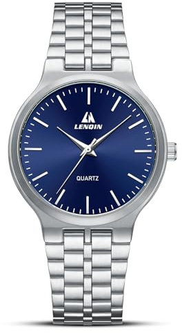 LN LENQIN Uhren Herren Edelstahl für Männer Damenuhren Klassische Analog Quarz Uhr Wasserdicht Armbanduhr Herren Unisex Uhr