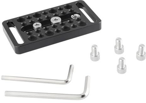Giwnhvx Mehrzweck-Kamera-Grundplatte mit 1/4- und 3/8-Gewinden für Kamera-Rig-Fotografie-Videozubehör