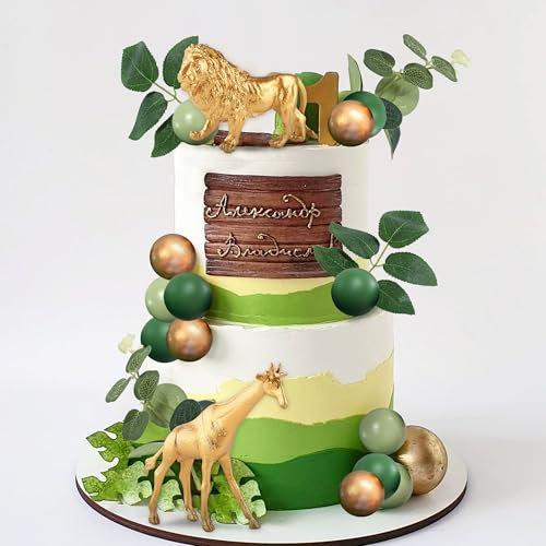 Zoo Tortendeko Wild Safari Animals Cake Topper Jungle Animal Figure Picks Jungle Wild One Animals Cake Decorations for Baby Shower Safari Birthday Party